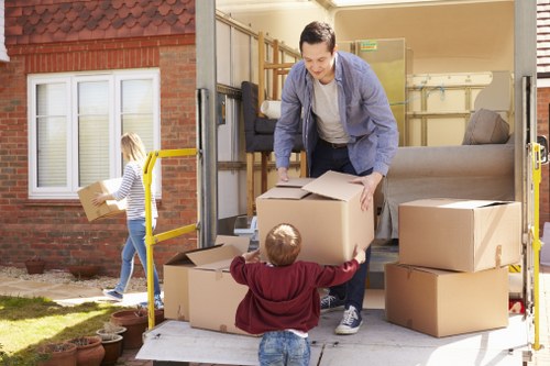 Packed household items ready for removals in Enfield