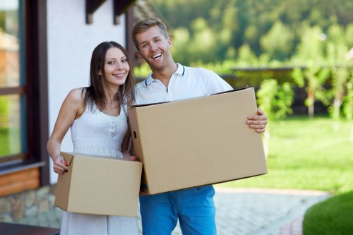 Loading boxes and household items for an Enfield flat removal