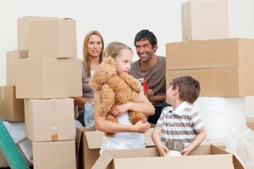 Packed storage boxes arranged safely inside a unit